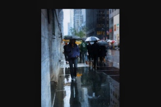 Online Acrylic Painting Class -City Street in the Rain